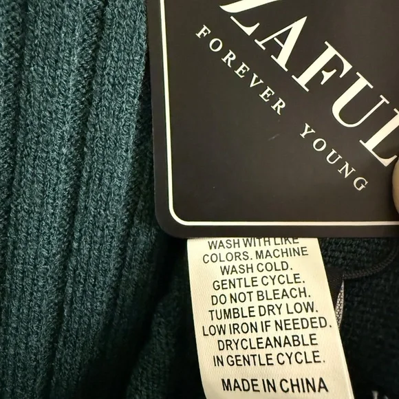 Women’s Long Sleeve Wrap V-Neck Ribbed Knit A line Sweater Dress - Picture 9 of 10